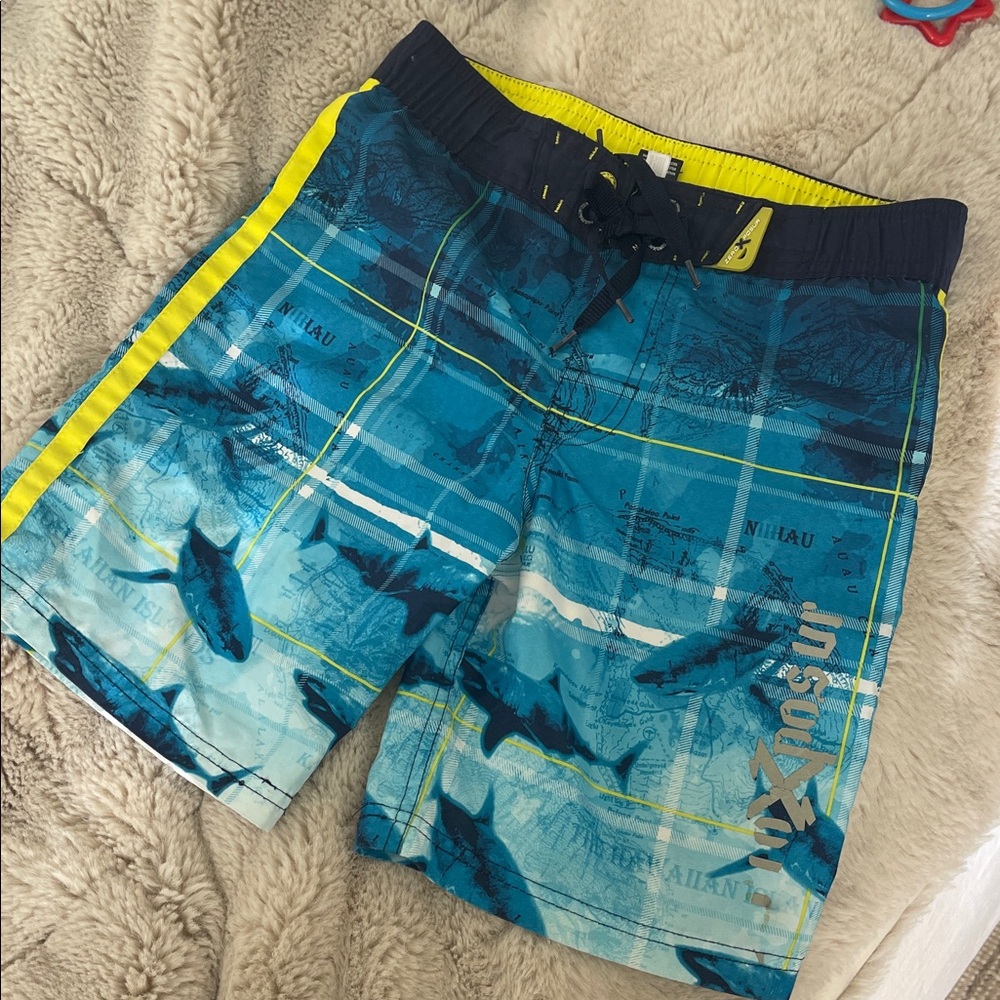 ZeroXposur Blue and Yellow Kids Swim Trunks
